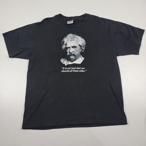 Vintage 90s Albert Einstein Space Single Stitch Mens T Shirt Sz Large Black Vtg